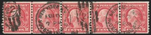 Sale 1202, Lot 2605, 1916-18 Perf 10 Horizontal Rotary Press Coils, Unwatermarked (Scott 490-497)