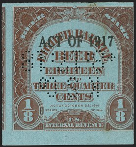 Sale 1205, Lot 2159, Revenues, Beer Stamps