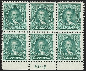 Sale 1206, Lot 508, 1916-17 Issues (Scott 462-480), $5.00 Light Green (480) Sale 1206, Lot 508, 1916-17 Issues (Scott 462-480)