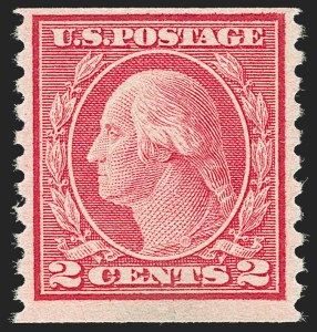 Sale 1206, Lot 512, 1917-19 Issues (Scott 481-524), 2c Carmine, Ty. II, Coil (491) Sale 1206, Lot 512, 1917-19 Issues (Scott 481-524)
