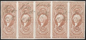 Sale 1209, Lot 1526, Revenues: First Issue Imperforate Multiples