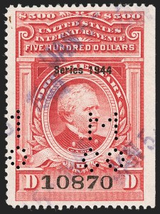 Sale 1209, Lot 1609, Revenues: Third Issue thru Documentary