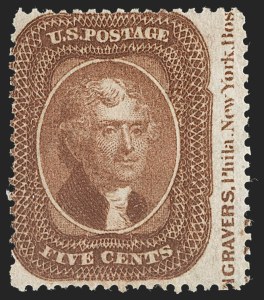 Sale 1217, Lot 775, 5c 1857-60 Issue (Scott 27-30A)