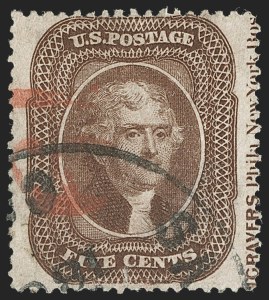 Sale 1217, Lot 784, 5c 1857-60 Issue (Scott 27-30A)