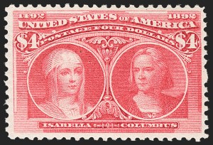 Sale 1217, Lot 997, 1893 Columbian Issue (Scott 230-245), $4.00 Columbian (244) Sale 1217, Lot 997, 1893 Columbian Issue (Scott 230-245)