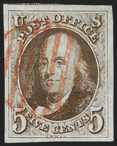 Sale 1219, Lot 11, 5c 1847 Issue (Scott 1)