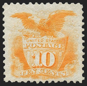 Sale 1221, Lot 1274, 1875 Re-Issue of 1869 Pictorial Issue (Scott 123-133a), 10c Yellow, Re-Issue (127) Sale 1221, Lot 1274, 1875 Re-Issue of 1869 Pictorial Issue (Scott 123-133a)