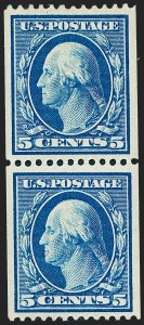 Sale 1221, Lot 1464, 1908-12 Washington-Franklin and Commemorative Issues (Scott 331-396), 5c Blue, Coil (351) Sale 1221, Lot 1464, 1908-12 Washington-Franklin and Commemorative Issues (Scott 331-396)