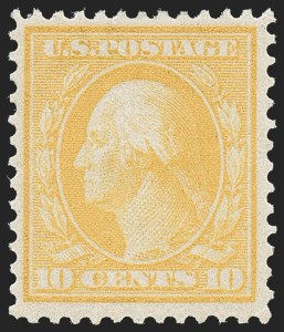 Sale 1221, Lot 1475, 1908-12 Washington-Franklin and Commemorative Issues (Scott 331-396), 10c Yellow, Bluish (364) Sale 1221, Lot 1475, 1908-12 Washington-Franklin and Commemorative Issues (Scott 331-396)