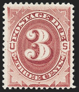 Sale 1221, Lot 1624, Postage Due, 3c Red Brown (J17) Sale 1221, Lot 1624, Postage Due