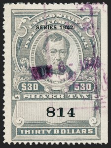 Sale 1221, Lot 1784, Revenues, Silver Tax