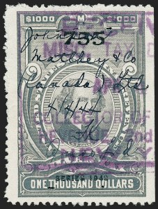 Sale 1221, Lot 1785, Revenues, Silver Tax