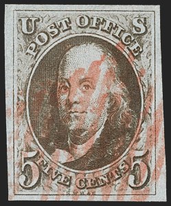 Sale 1227, Lot 2081, 5c 1847 Issue (Scott 1)