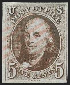 Sale 1227, Lot 2085, 5c 1847 Issue (Scott 1)