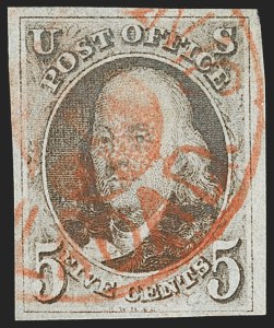 Sale 1227, Lot 2094, 5c 1847 Issue (Scott 1)