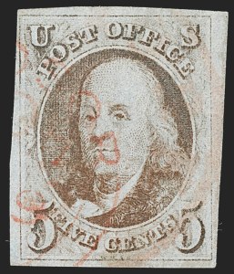 Sale 1227, Lot 2112, 5c 1847 Issue (Scott 1)