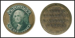 Sale 1227, Lot 2439, Drs. Joanne and Edward Dauer Collection of Encased Postage (EP1/EP58A)