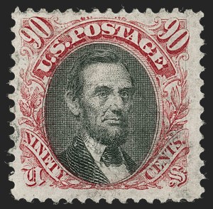 Sale 1227, Lot 2656, 15c-90c 1869 Pictorial Issue (Scott 118-122), 90c Carmine & Black (122) Sale 1227, Lot 2656, 15c-90c 1869 Pictorial Issue (Scott 118-122)