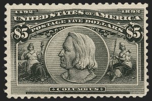 Sale 1227, Lot 2949, $1.00-$5.00 1893 Columbian Issue (Scott 241-245), $5.00 Columbian (245) Sale 1227, Lot 2949, $1.00-$5.00 1893 Columbian Issue (Scott 241-245)