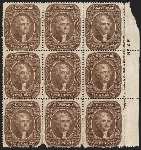 Sale 1227, Lot 3007, The Dr. Bernard S. Yudowitz Collection of Plate Blocks (Scott 11A-229)