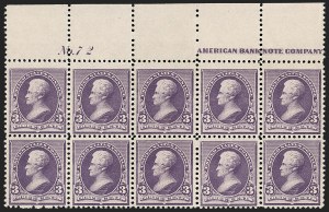 Sale 1227, Lot 3036, The Dr. Bernard S. Yudowitz Collection of Plate Blocks (Scott 11A-229)