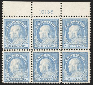 Sale 1227, Lot 3487, 1917-19 Washington-Franklin Issues (Scott 481-524), 20c Light Ultramarine (515) Sale 1227, Lot 3487, 1917-19 Washington-Franklin Issues (Scott 481-524)