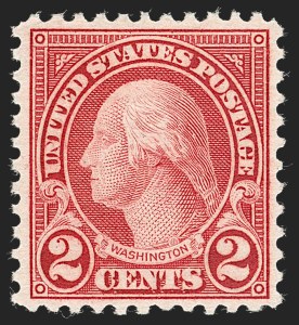 Sale 1227, Lot 3544, 1922-29 Issues (Scott 551-621), 2c Carmine, Rotary, Perf 11 (595) Sale 1227, Lot 3544, 1922-29 Issues (Scott 551-621)
