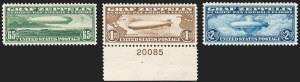 Sale 1227, Lot 3592, Air Post, 65c-$2.60 Graf Zeppelin (C13-C15) Sale 1227, Lot 3592, Air Post