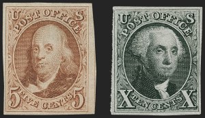 Sale 1230, Lot 1709, 1875 Reproduction of 1847 Issue (Scott 3-4)