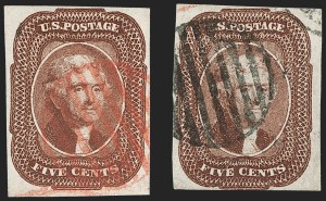 Sale 1230, Lot 1723, 1851-56 Issue (Scott 5-17)