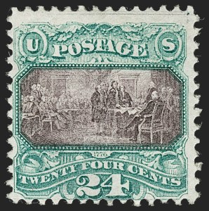 Sale 1230, Lot 1820, 1869 Pictorial Issue (Scott 112-122), 24c Green & Violet (120) Sale 1230, Lot 1820, 1869 Pictorial Issue (Scott 112-122)