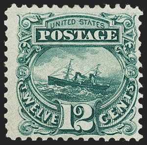 Sale 1230, Lot 1839, 1875 Re-Issue of 1869 Pictorial Issue (Scott 123-133a), 12c Green, Re-Issue (128) Sale 1230, Lot 1839, 1875 Re-Issue of 1869 Pictorial Issue (Scott 123-133a)