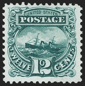 Sale 1230, Lot 1841, 1875 Re-Issue of 1869 Pictorial Issue (Scott 123-133a), 12c Green, Re-Issue (128) Sale 1230, Lot 1841, 1875 Re-Issue of 1869 Pictorial Issue (Scott 123-133a)