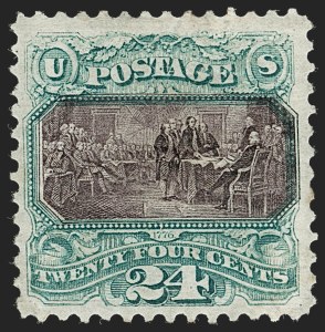 Sale 1230, Lot 1849, 1875 Re-Issue of 1869 Pictorial Issue (Scott 123-133a), 24c Green & Violet, Re-Issue (130) Sale 1230, Lot 1849, 1875 Re-Issue of 1869 Pictorial Issue (Scott 123-133a)