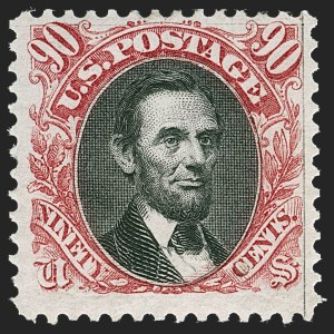 Sale 1230, Lot 1851, 1875 Re-Issue of 1869 Pictorial Issue (Scott 123-133a), 90c Carmine & Black, Re-Issue (132) Sale 1230, Lot 1851, 1875 Re-Issue of 1869 Pictorial Issue (Scott 123-133a)