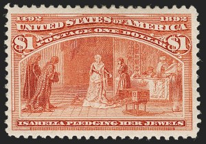 Sale 1230, Lot 1898, 1893 Columbian Issue (Scott 230-245), $1.00 Columbian (241) Sale 1230, Lot 1898, 1893 Columbian Issue (Scott 230-245)