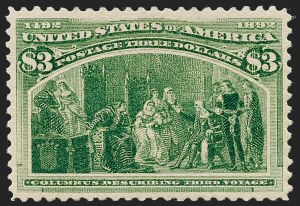 Sale 1230, Lot 1908, 1893 Columbian Issue (Scott 230-245), $3.00 Columbian (243) Sale 1230, Lot 1908, 1893 Columbian Issue (Scott 230-245)