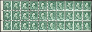 Sale 1231, Lot 435, 1917-19 Issues (Scott 481-524), 1c Green, A.E.F. Booklet Pane (498f) Sale 1231, Lot 435, 1917-19 Issues (Scott 481-524)