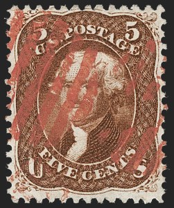 Sale 1231, Lot 96, 1861-66 Issue (Scott 62B-78), 5c Red Brown (75) Sale 1231, Lot 96, 1861-66 Issue (Scott 62B-78)