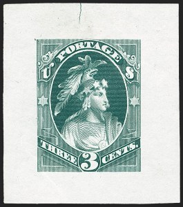 Sale 1232, Lot 1037, Essays, Proofs and Specimens, Continental Bank Note Co., 3c Indian Maiden, Large Die Essay on Proof Paper (184-E15b) Sale 1232, Lot 1037, Essays, Proofs and Specimens