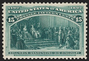 Sale Number 1232, Lot Number 1164, 1893 Columbian Issue (Scott 230-245) Sale Number 1232, Lot Number 1164, 1893 Columbian Issue (Scott 230-245)