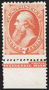 Sale 1234, Lot 181, 1875 Continental Bank Note Co. Hard Paper Special Printing (Scott 167-181)