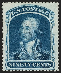 Sale 1234, Lot 67, 1857-60 Issue (Scott 18-39), 90c Blue (39) Sale 1234, Lot 67, 1857-60 Issue (Scott 18-39)