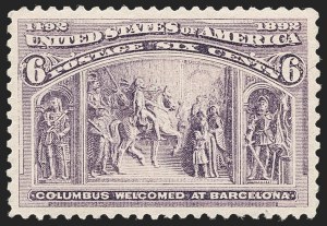 Sale 1235, Lot 1189, 1893 Columbian Issue (Scott 230-245), 6c Columbian (235) Sale 1235, Lot 1189, 1893 Columbian Issue (Scott 230-245)