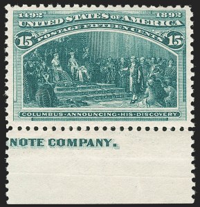 Sale 1235, Lot 1190, 1893 Columbian Issue (Scott 230-245)