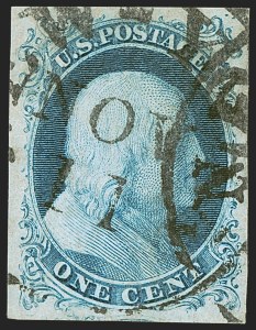 Sale 1242, Lot 12, One-Cent: Plate One Early (Scott 5-5A)