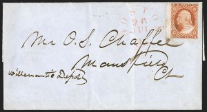 Sale 1242, Lot 137, Three-Cent: Orange Brown, Types I, II (Scott 10-10A)