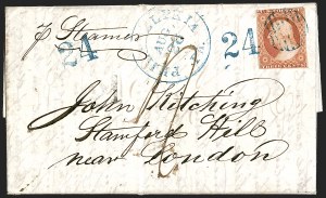 Sale 1242, Lot 156, Three-Cent: Orange Brown, Types I, II (Scott 10-10A)