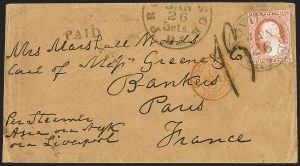 Sale 1242, Lot 179, Three-Cent: Dull Red and Shades, Types I, II (Scott 11-11A)