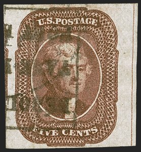 Sale 1242, Lot 281, Five-Cent: Off-Cover (Scott 12)